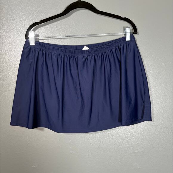 Costa Del Sol Navy Blue Solid Skirted Bikini Bottom - 18 - Women's Plus Size - Picture 6 of 6